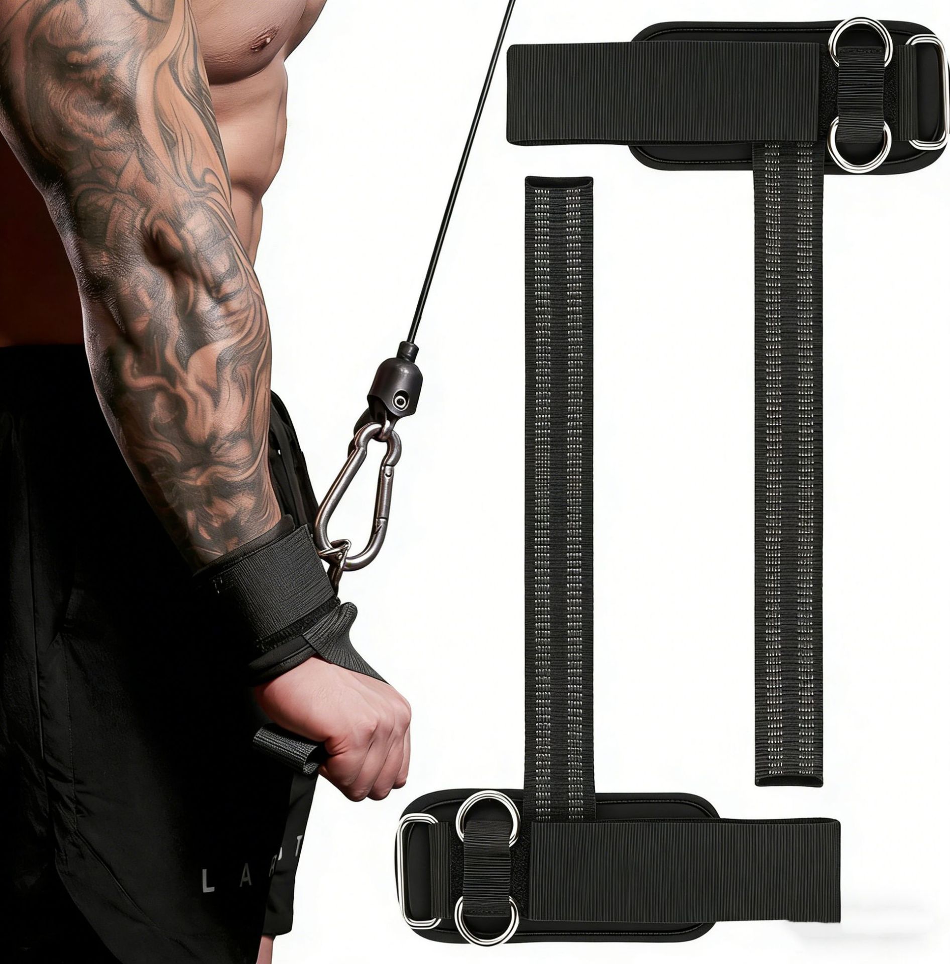 Nuevo cinturón de asistencia de fitness, cinturón de agarre de pull-up, guante antideslizante, cinturón de tracción de muñeca deportiva para hombres