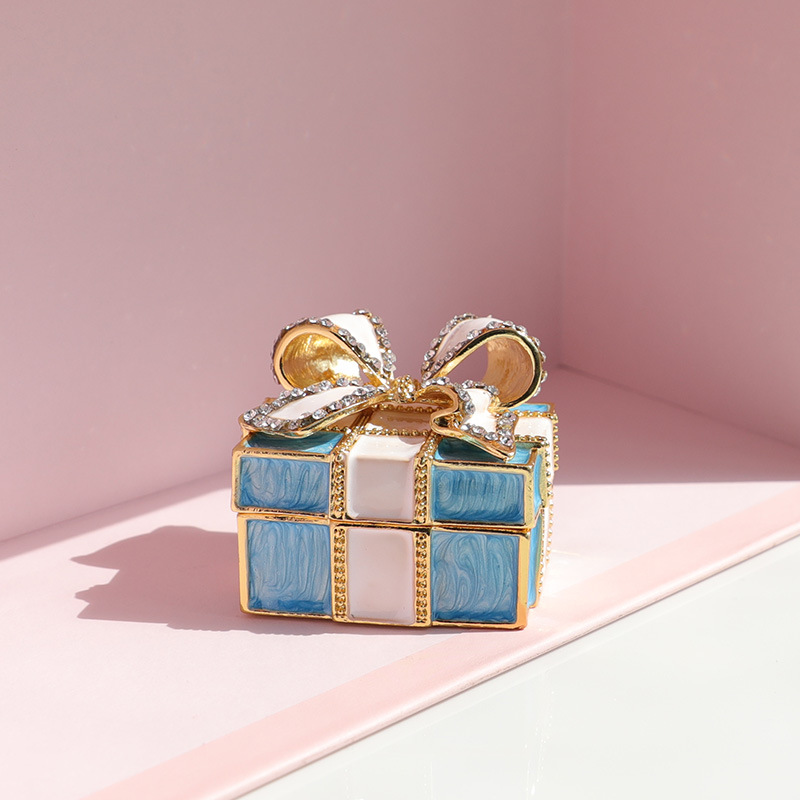 蝴蝶结合金首饰盒求婚戒指盒婚礼项链收纳盒女友情人节礼物首饰盒