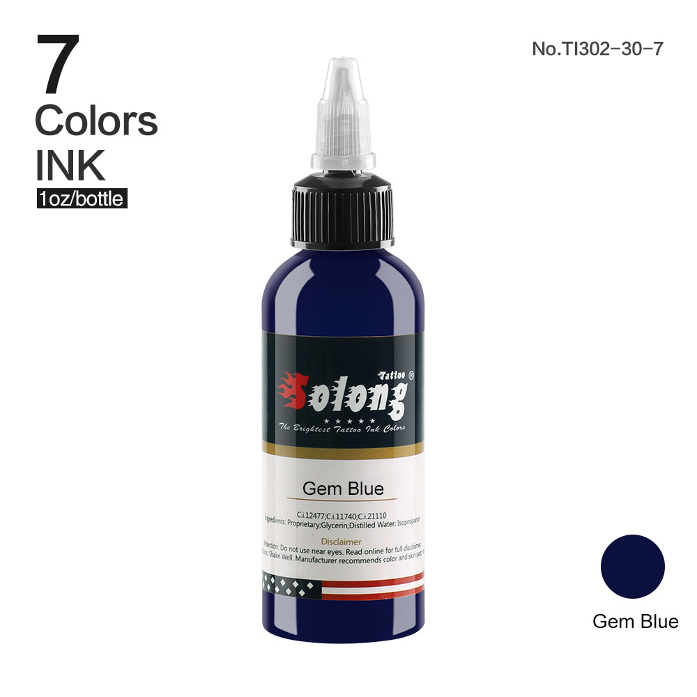 El pigmento bordado del tatuaje del Dragón 30ml ennegrece el pigmento del tatuaje 7 botellas equipo del tatuaje del pigmento del cuero cabelludo del pelo de la tinta del tatuaje