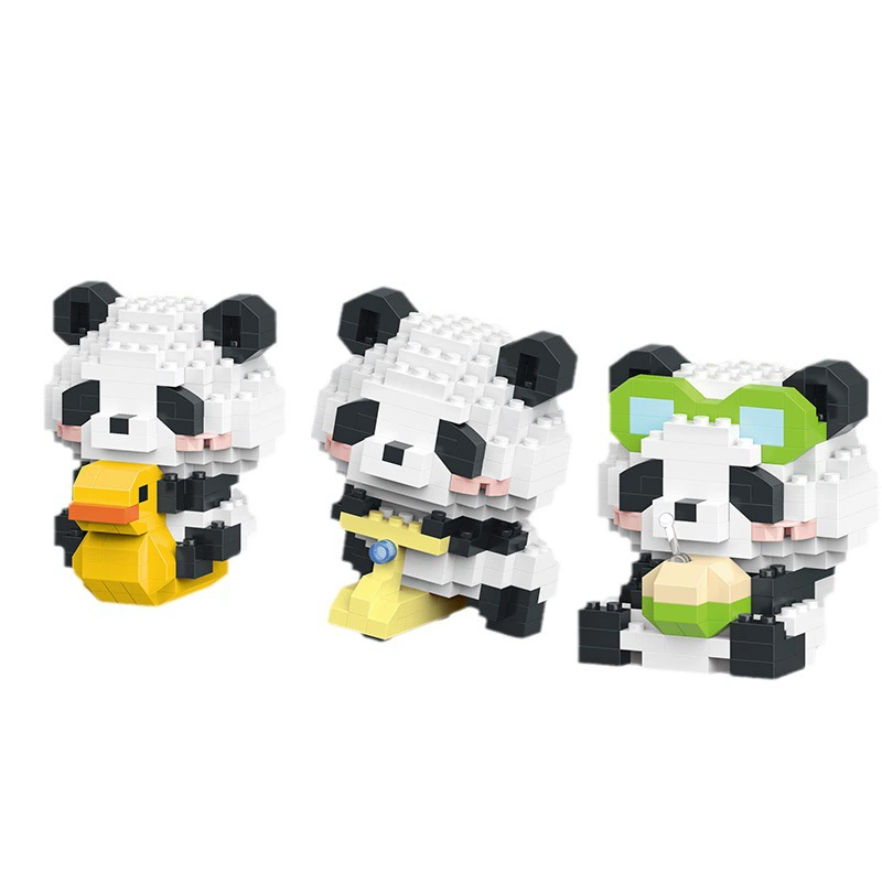 Конструкторская кукла-минефигура Lego, умная игрушка, с маленькими медведями, панда, ручная работа, маленькие детали, подарок на день рождения