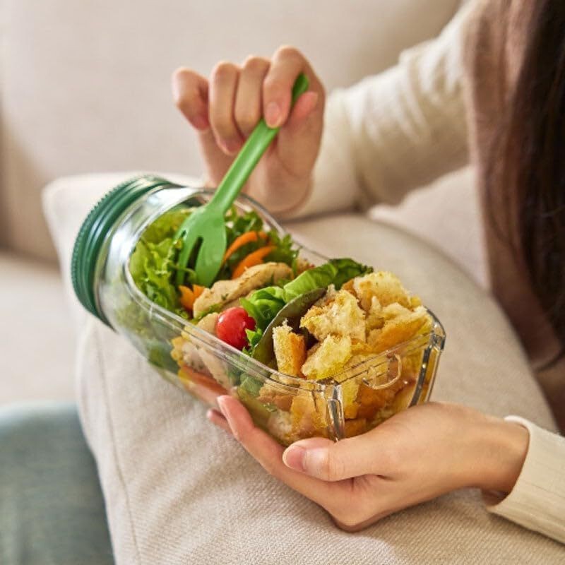国境を越えた人気のサラダポッド果物と野菜のサラダ保存瓶ポータブル保存サラダ瓶クリエイティブサラダボックス|undefined