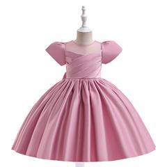 欧米の子供のドレスの子供の王女のスカートの鍛布の蝶結びの女の子のモデルのショーの夜のドレスのkids dress
