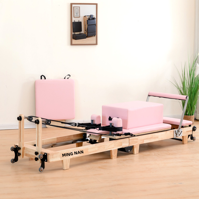 Pilates core cama gran aparato roble casa equipos de fitness pilates cama de entrenamiento plegable cama de yoga