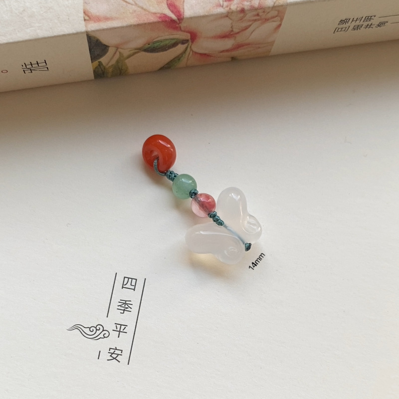 天然南紅隔珠ペンダントと田玉小提溜ブレスレットアクセサリー手串ペンダントネックレスdiy手作りコーディネート|undefined
