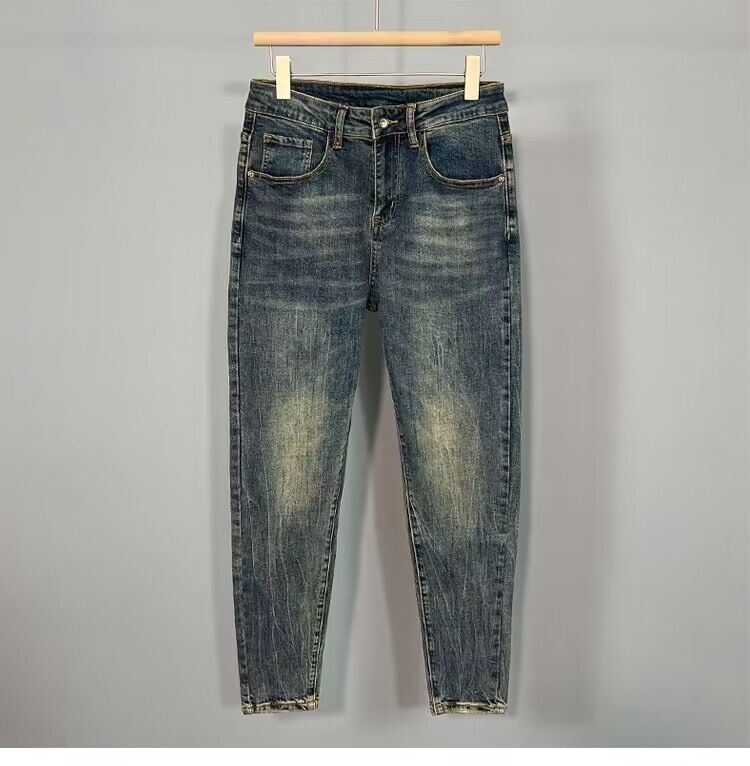 Jeans pour hommes, coupe Slim, confortable, élastique, lavé, à l'ancienne, polyvalent, décontracté, pantalons longs, nouvelle collection automne/hiver 2023_voghion.com