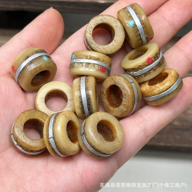 藏式回流驼骨老料三通阿呆天珠跑环散珠配件DIY文玩饰品配件批发|undefined