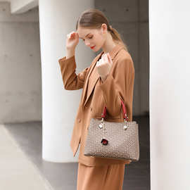 贵妇妈妈手提包2024冬季新款真皮中年女士包包大容量斜挎女手拎