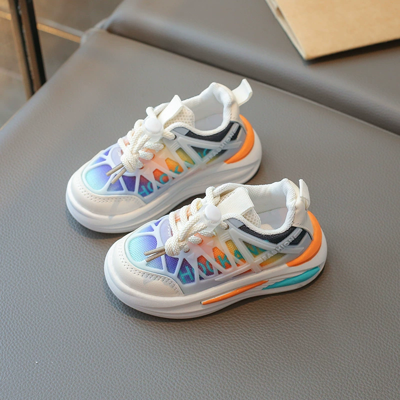 Новая весенне-осенняя нескользящая детская обувь на мягкой подошве, дышащая, легкая, повседневная и модная спортивная обувь для мальчиков и девочек, оптовая продажа