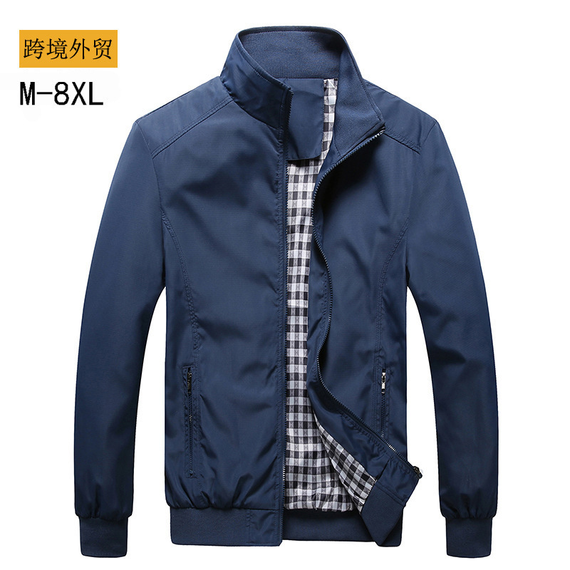 Foreign Trade New Men's Jacket Spring & Fall Thin Business Casual Large Size Jacket Long-Term Supply Large Size Jacket