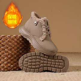 女士棉鞋系带雪地靴女冬季新款靴子加绒保暖棉鞋厚底女士短靴M807