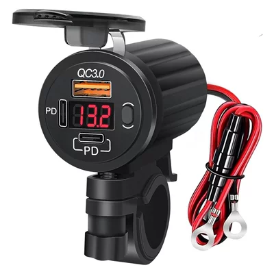 New Dual Pd+Qc Car Mobile Mobil şarj cihazları - red-light