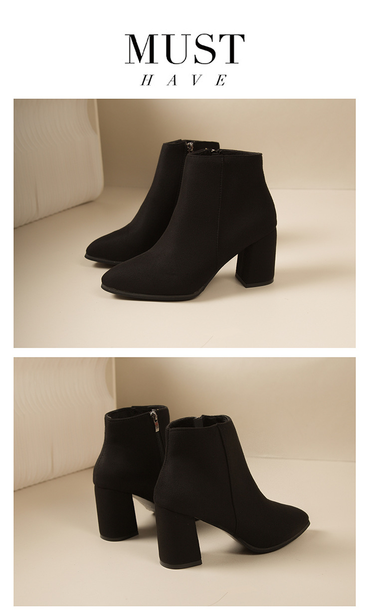 Damen Stiefeletten Mit Absatz Aus Wildleder Für Den Winter_voghion.com