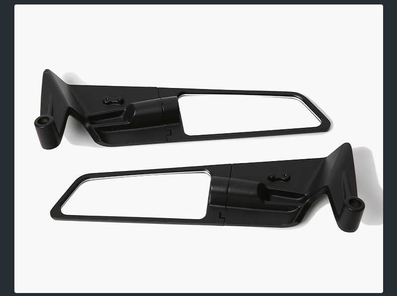 Cross-Border Motorcycle Rearview Mirror Large Fixed Wing Black Shell Suitable for Ktm Calf No. 9 Foldableable Reflector