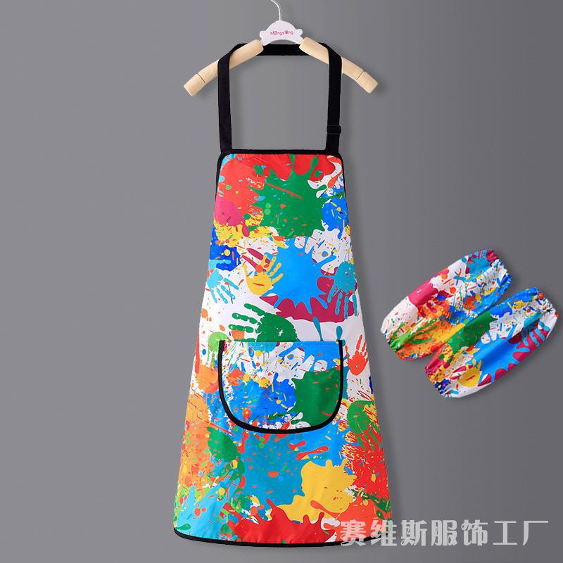 Delantal para niños logotipo impreso estudiante de arte pintura especial ropa pintura impermeable cocina kindergarten impresión fabricante