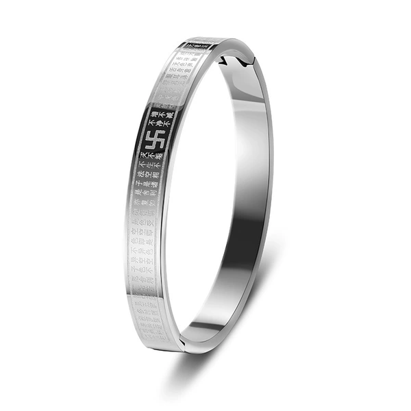 32-A-1 steel color thousand-character bracelet 8mm