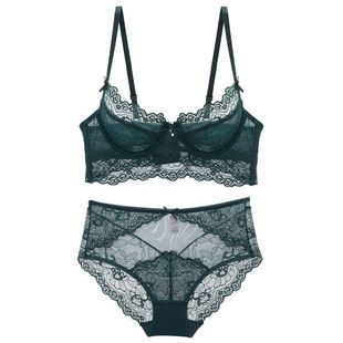 Sexy lace comfortable French bra Women's Big chest push up small pure desire style adjustable bra ultra-thin underwear