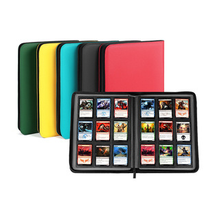 Customized 9-Grids Fully Enclosed Pu Plaid Zipper Collection Album Anime Game Card Collection Protection Card Album