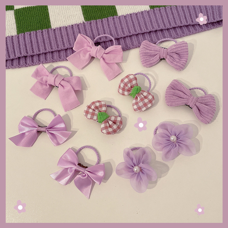 Niños lindos cuerdas de cabello rosa niñas no lastiman cuerdas de cabello de alta elasticidad correa de goma duradera niñas adornos de cabello de cola de caballo