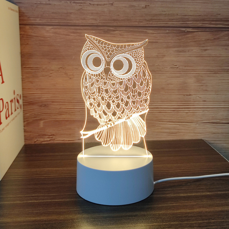 Mayorista 3D lámpara de noche creativa estereoscópica dormitorio protección de ojos lámpara de cabecera de cama led lámpara de ahorro de energía dormitorio del corazón de las niñas