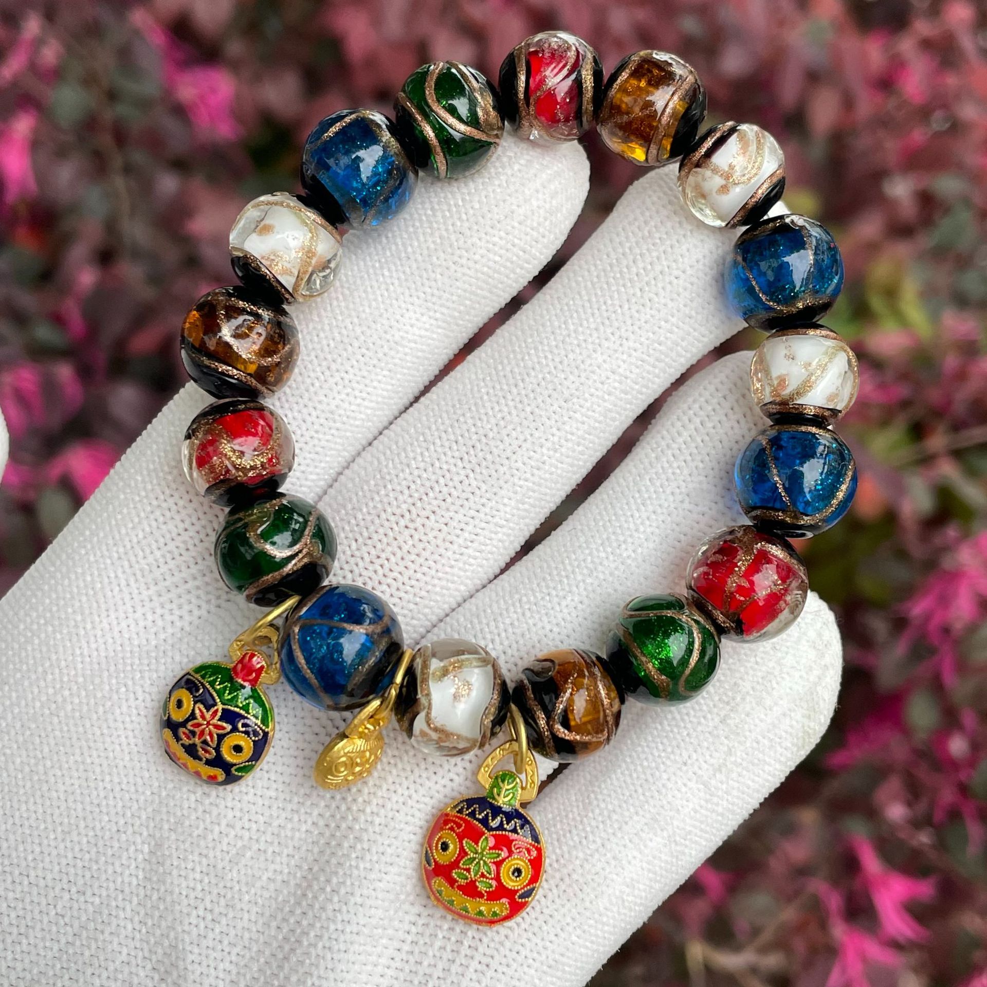 Original Ecología rica multi-tesoro pulsera de raíz de Bodhi color caramelo solo círculo bobinado suave tiro alto tres colores pulsera Bodhi