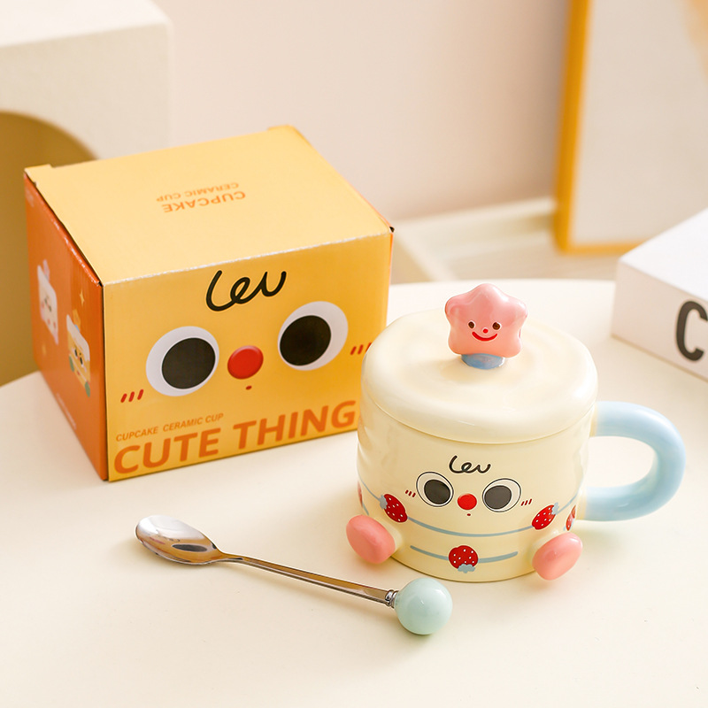 Muñeca creativa encantadora taza de cerámica taza de agua taza de regalo taza de café taza de leche taza de desayuno taza