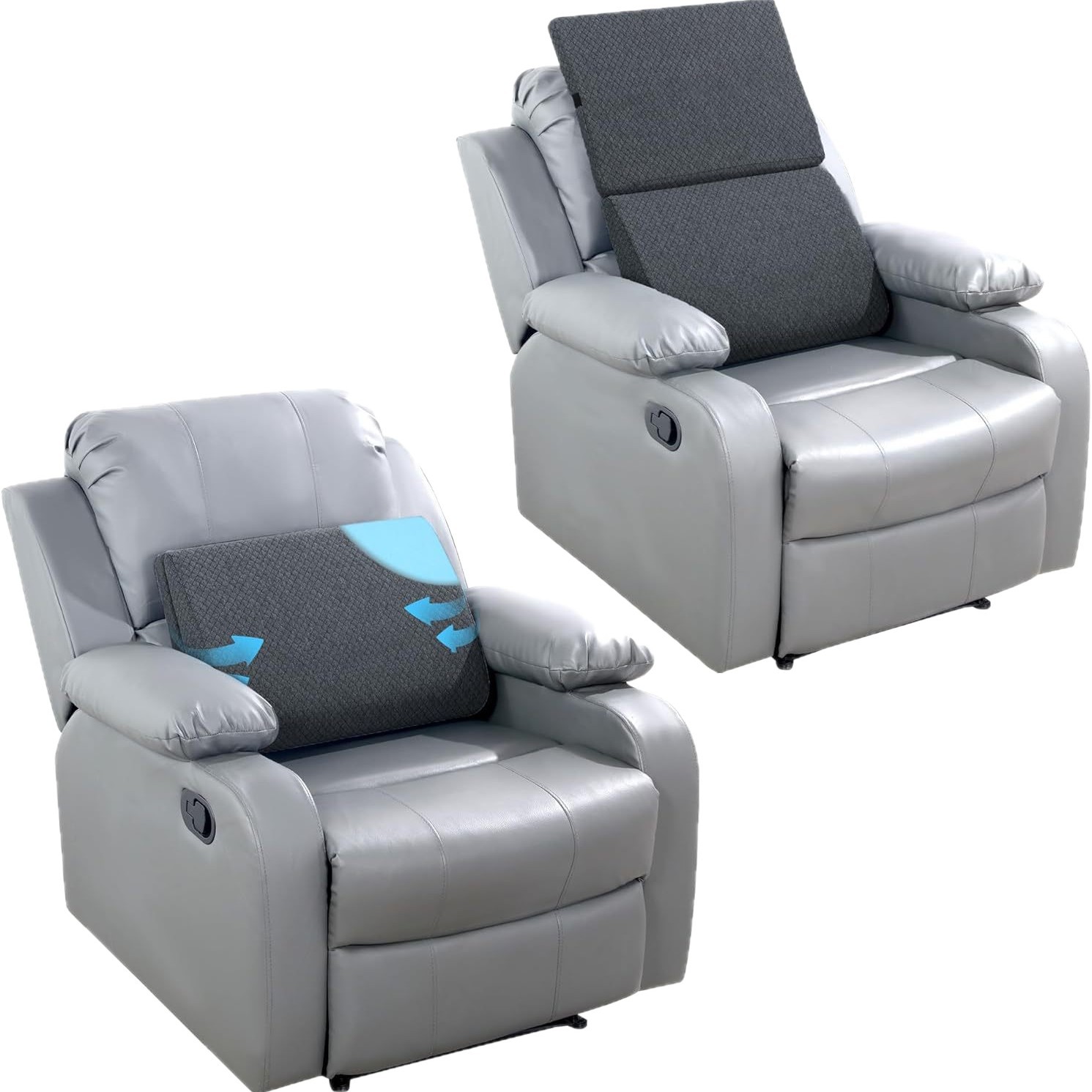 almohada de soporte lumbar ajustable A24 para una variedad de sillas multifuncional de alta densidad de memoria esponja gran cojín respaldo