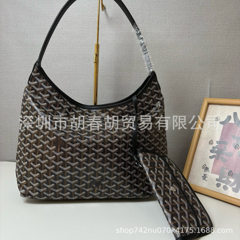 原单真皮戈雅hobo单肩腋下包单肩手提通勤托特包拉链子母包购物袋|undefined