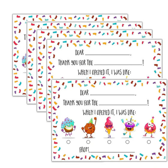 50 6*4 inch, thank you postcards, personalizable thank you cards, positive affirmation and recognition cards
