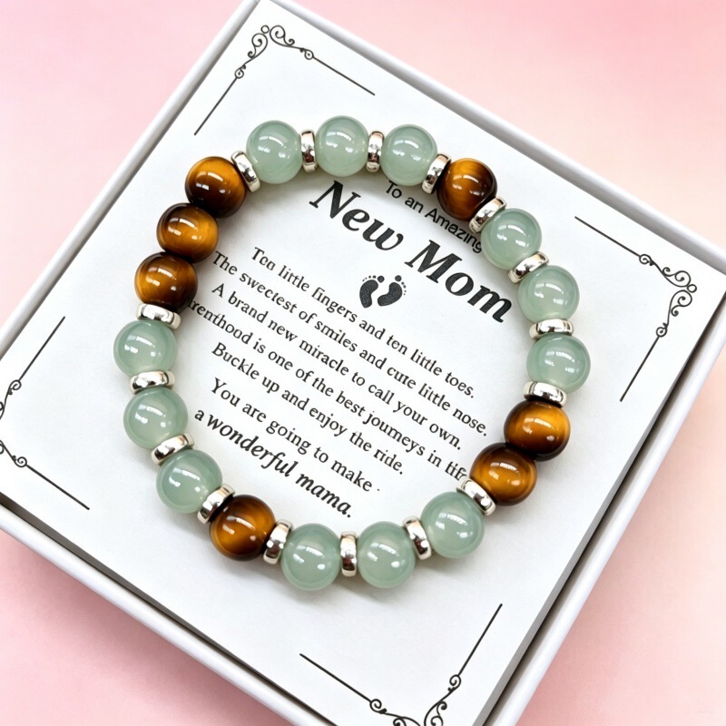 Temu Xiyin Tk Cross-Border Popular Bracelet Green Glass Tiger Eye Stone Splicing Bracelet Attracts Vitality, Strength, and Freshness Temu Xiyin Tk Cross-Border Popular Bracelet Green Glass Tiger Eye Stone Splicing Bracelet Attracts Vitality, Strength, and Freshness