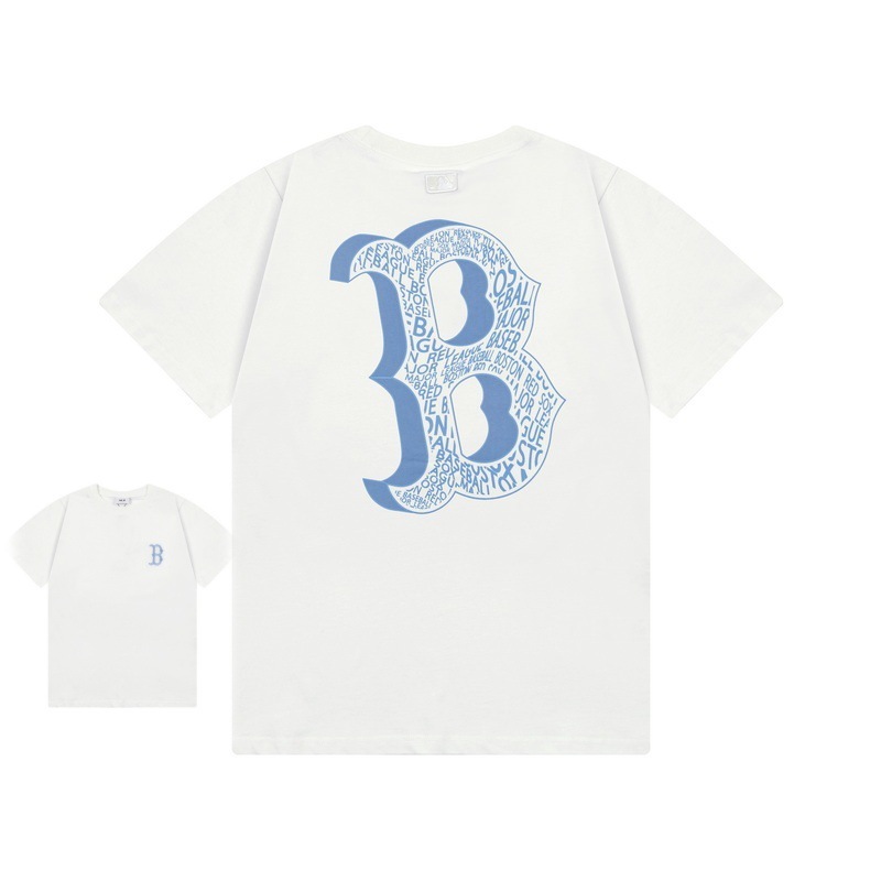 クロスボーダー MLB&NY ベーシックプリント高品質レディース T メンズ半袖コレクション共同ブランドの純綿通気性ボトリングシャツ|undefined