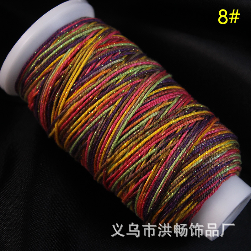 段染手搓棉线加金藏式星空渐变色 diy手工编织项链手链吊坠文玩绳|undefined