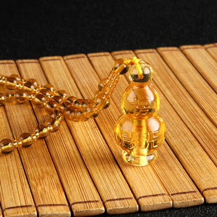 Temple Glazed Bottle Shurangama Curse Round Bead Necklace Gourd Bottle Amulet Long Necklace Wholesale
