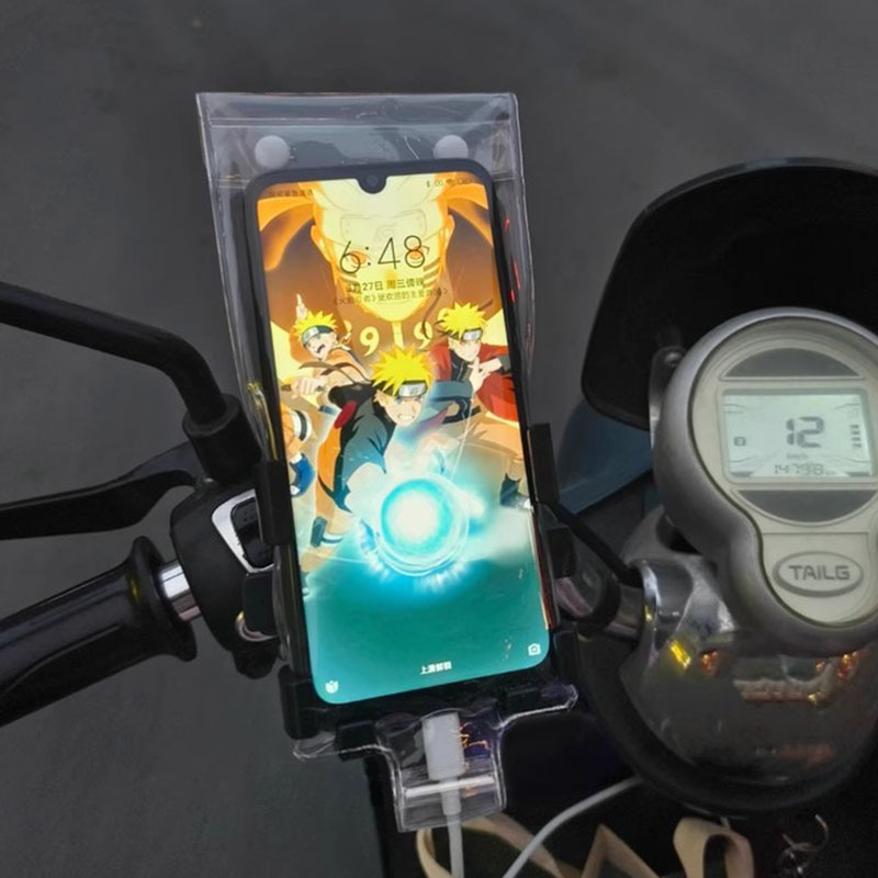 Waterproof phone pouch for delivery riders, touch-screen compatible, rainproof cover for cycling phones, rechargeable, anti-breakage, touch-proof rain bag