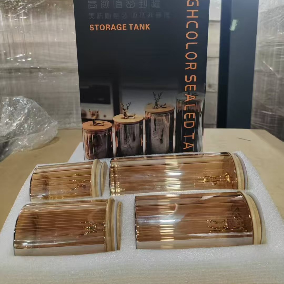 Tanque sellado transfronterizo Tanque de almacenamiento multifuncional Tanque de granos integrales Cocina doméstica Tanque de almacenamiento limpio Vidrio de borosilicato