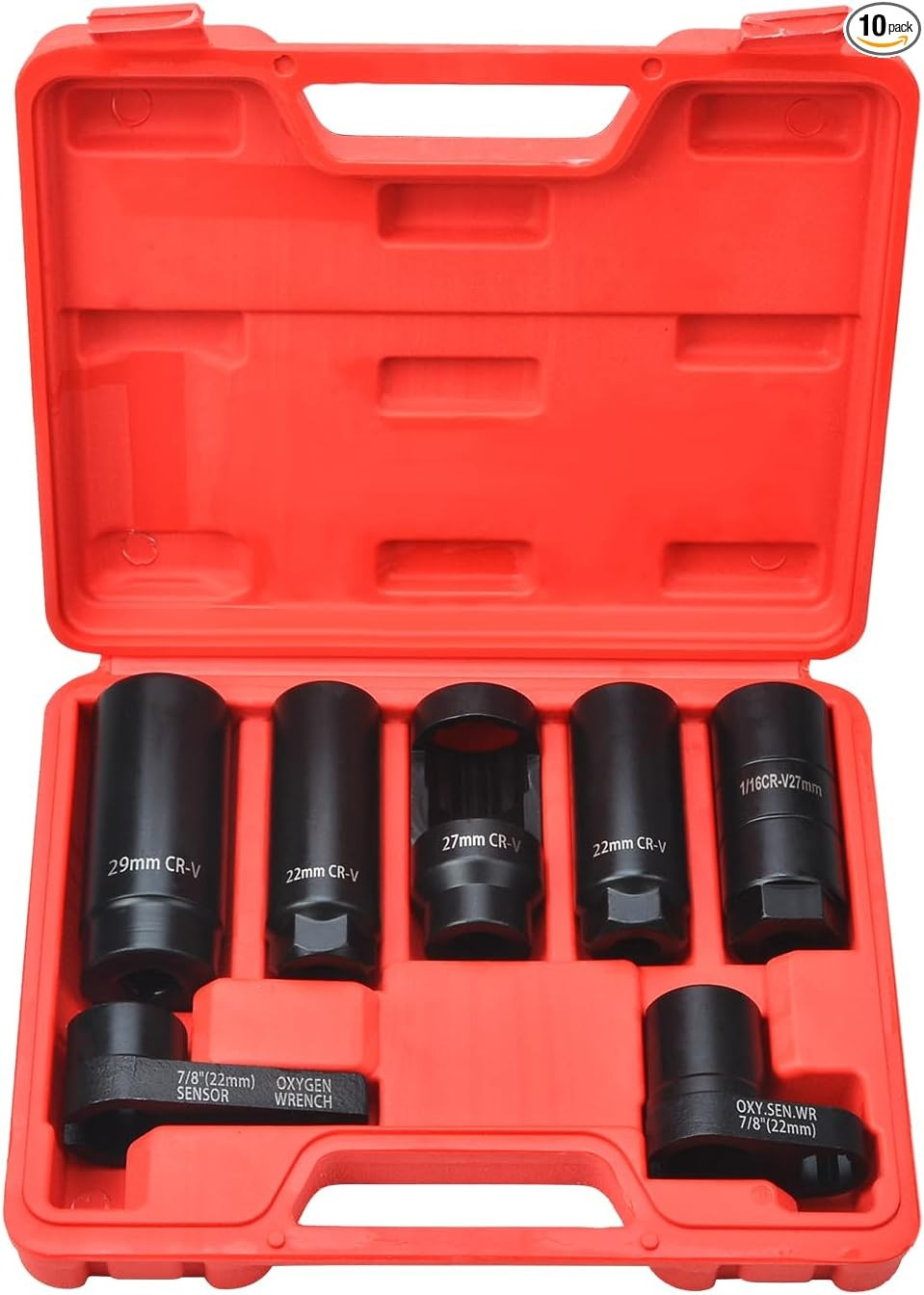 7-Piece Set of Japanese and European Style Oxygen-Sensitive Wrenches with Oxygen Sensor Socket and Oxygen Sensor Removal Tool Made of Chrome Vanadium Steel