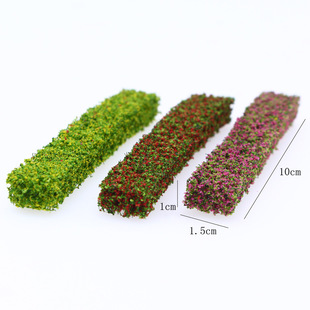 3 pcs/pack doll house elf garden mini shrub strip green plant simulation flower garden gardening miniature scene decoration