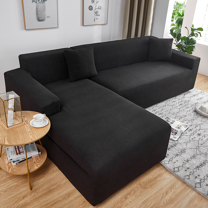 Vattentät högviktsförtjockad fyra säsong all inclusive elastisk sofföverdrag universal helfodral schäslong våffla sofföverdrag_voghion.com