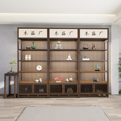 中国式物置棚博古架実木茶戸棚積木戸棚展示台博物館ショーケースサンプル間
