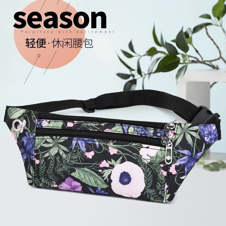 Waterproof Printed Waist Bag for Women, Multi-Functional, Wear-Resistant, Sports Running, Invisible, Close-Fitting, Money Collection Mobile Phone Bag, Filial Piety to Mother Bag