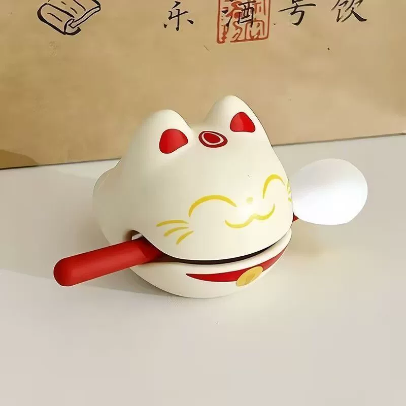 Офисный стол Little Muyu Emotion Stable, декомпрессионные украшения, деревянная рыба, медитация, исцеление, счастливый кот, молящийся о благословении и богатом подарке