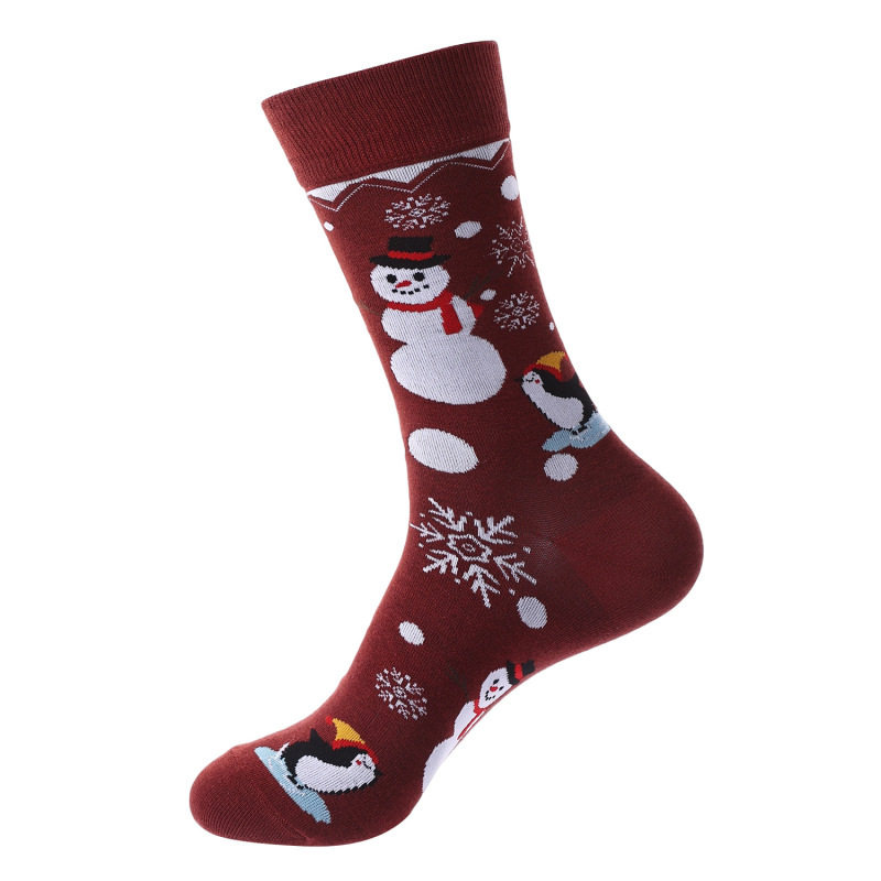 Haichin 外国貿易クリスマスミッドカーフソックス男性用ヨーロッパとアメリカのトレンディなブランドクリスマスソックス女性用クロスボーダーサンタクローストレンディソックス|undefined