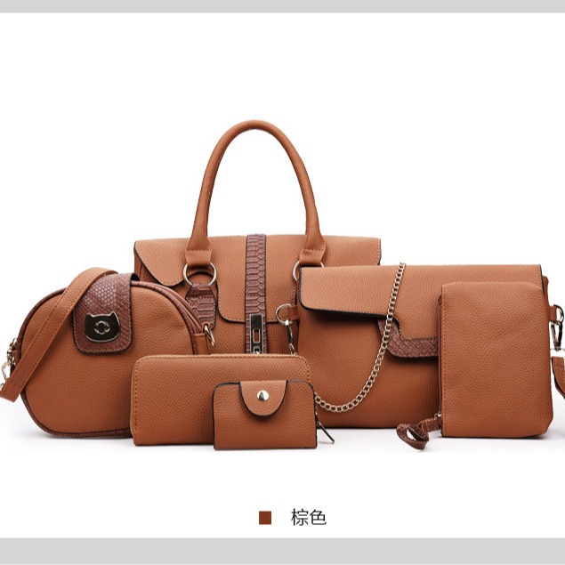 Juego de bolsos para mujer 6 piezas – bolso de hombro, mano y bandolera, estilo europeo, gran capacidad