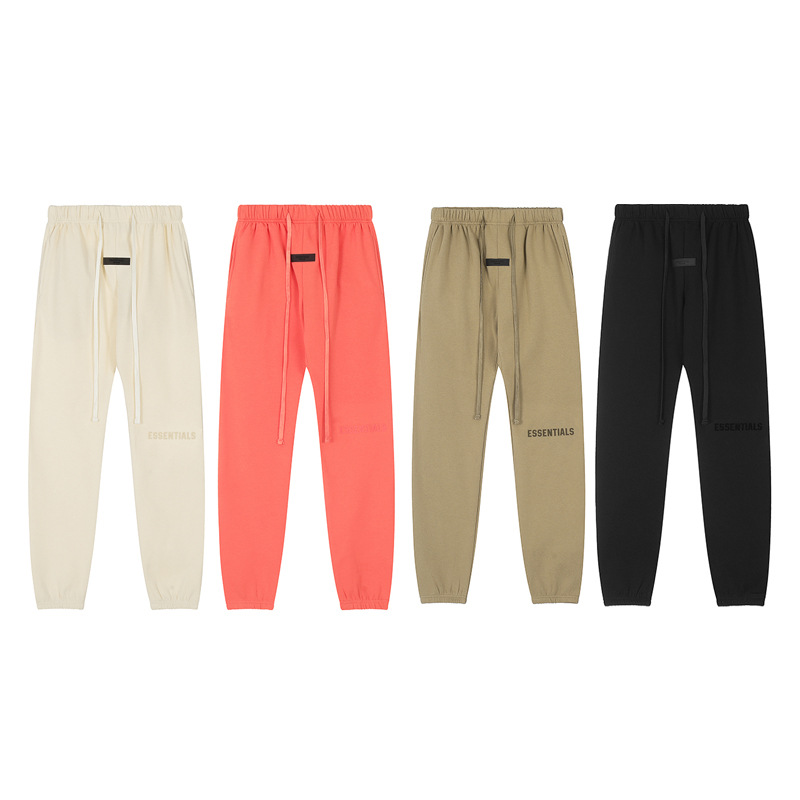 Essentials 2023 New American Loose Trend Brand Fleece Casual Pants for Men and Women Autumn and Winter Fog