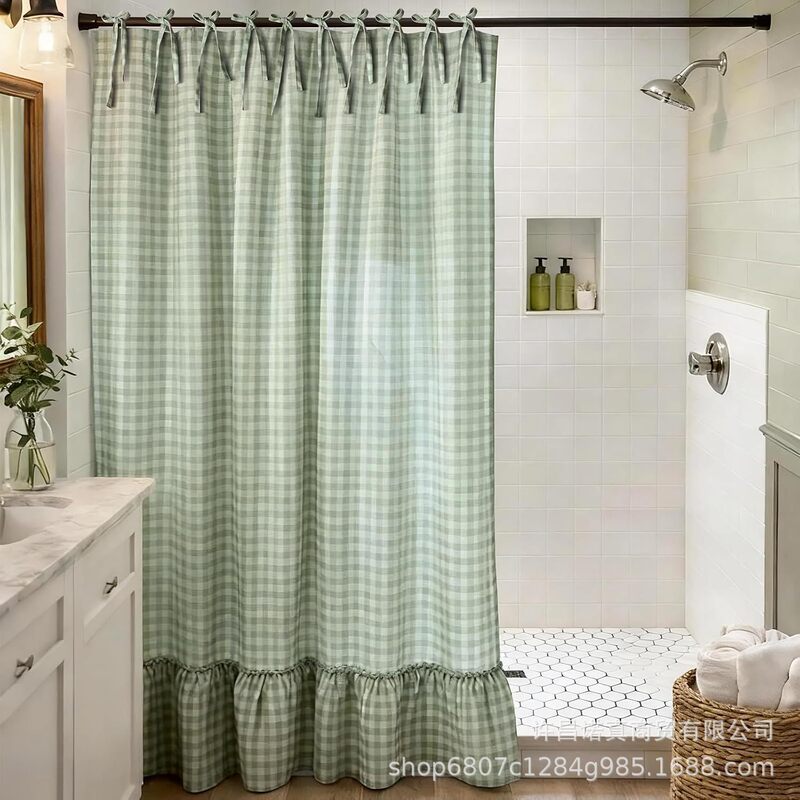 Amazon and Temu bestseller: Vintage farmhouse country plaid autumn party digital print bathroom shower curtain partition curtain Amazon and Temu bestseller: Vintage farmhouse country plaid autumn party digital print bathroom shower curtain partition curtain