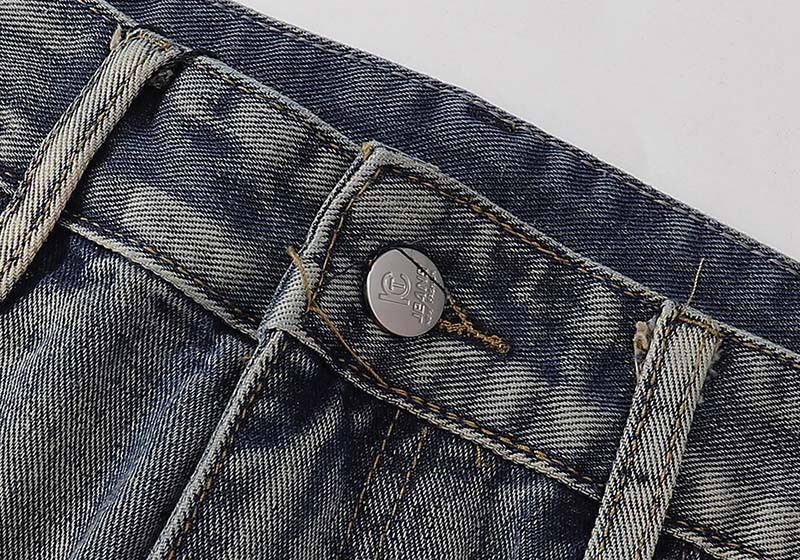 Distressed Flared Jeans For Men Vintage Washed Casual Denim Trousers_voghion.com