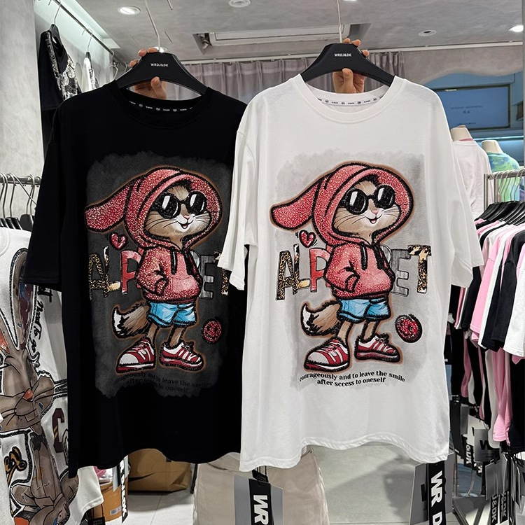 long cotton short sleeve T-shirt