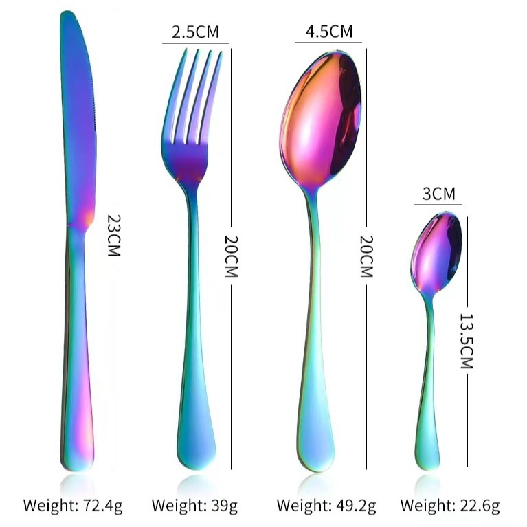 uego de cubiertos de acero inoxidable 24 piezas – Cuchillo, tenedor y cuchara con caja de regalo (Amazon Cross-border 1010)