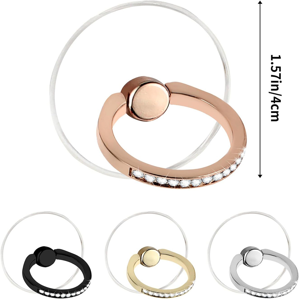 Comercio exterior especialmente para acrílico transparente soporte para teléfono móvil anillo transparente redondo soporte de anillo creativo anillo de metal