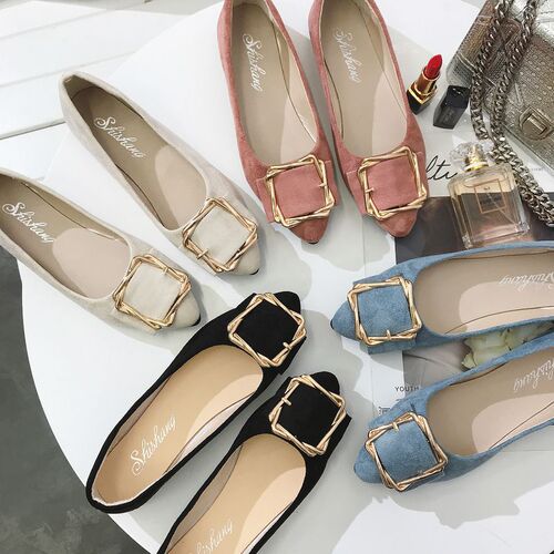Women's Spring and Summer Student Korean Version Versatile Flat Pointed Toe Slip-On Hong Kong Style Fashion Sneakers