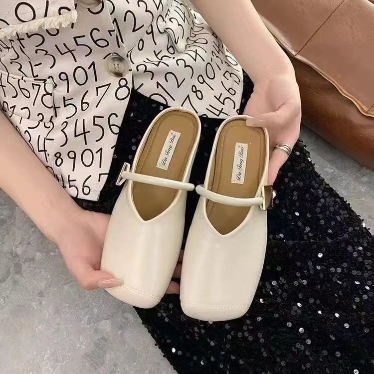 2025 New Style Flat Closed-Toe Half Slippers for Women, Summer Outdoor French-Style Slip-On Mules 2025 New Style Flat Closed-Toe Half Slippers for Women, Summer Outdoor French-Style Slip-On Mules